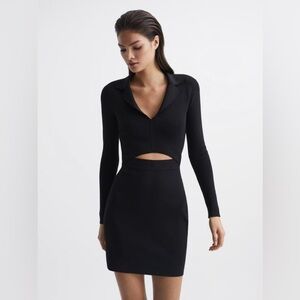 NWOT Reiss Freya Cut-out Collared Knitted Bodycon Dress